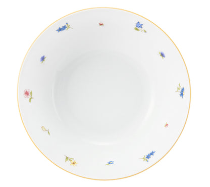 Weiße Schale mit Blumenmuster.