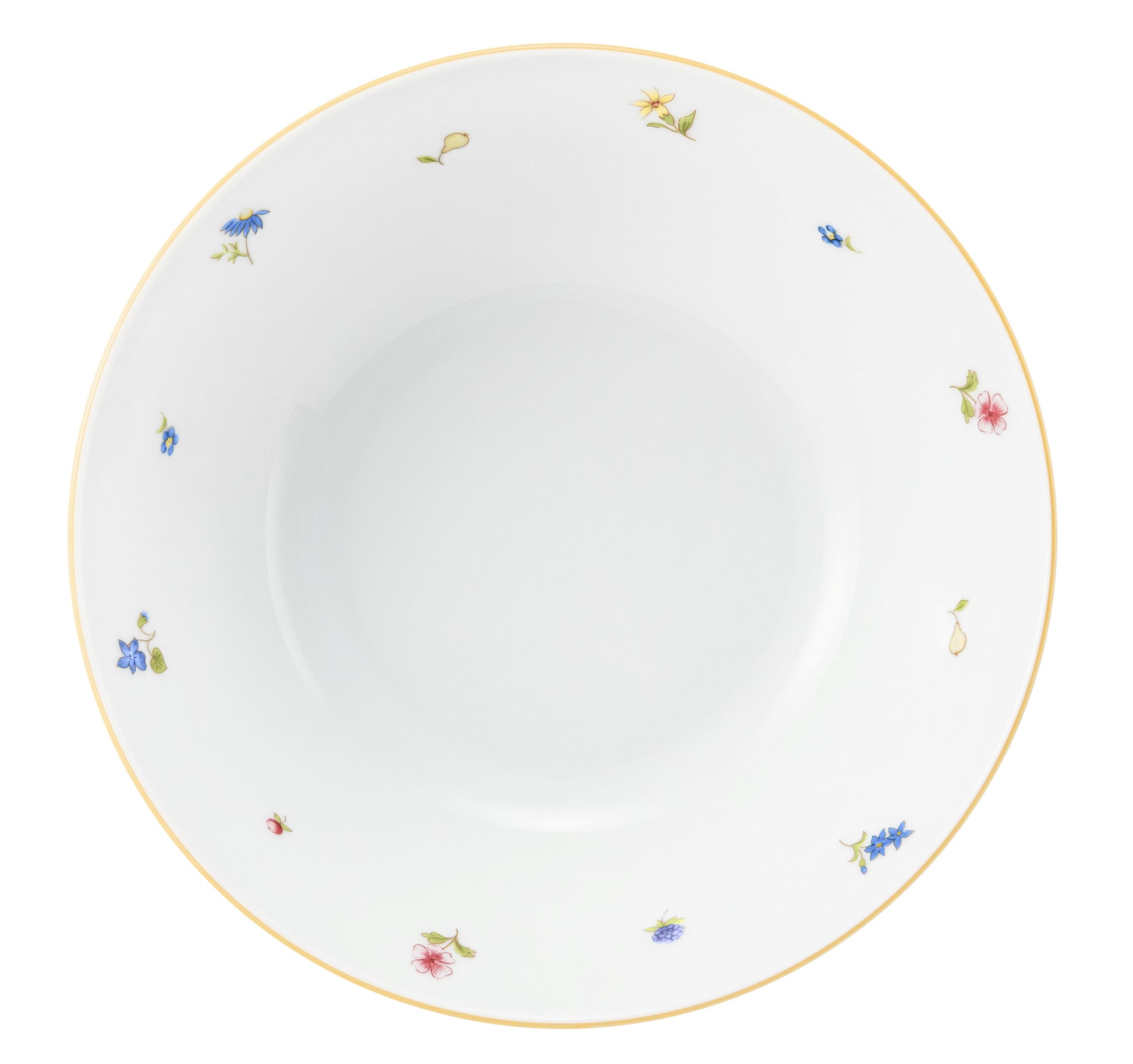 Weiße Porzellanschale mit Blumenmuster
