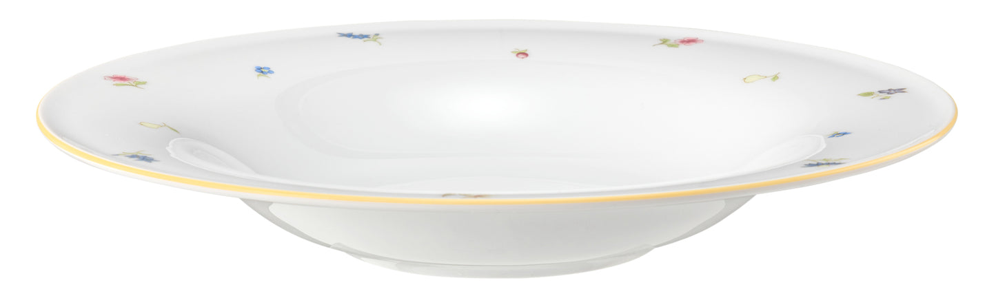 Tiefer Porzellanteller mit Blumenmuster