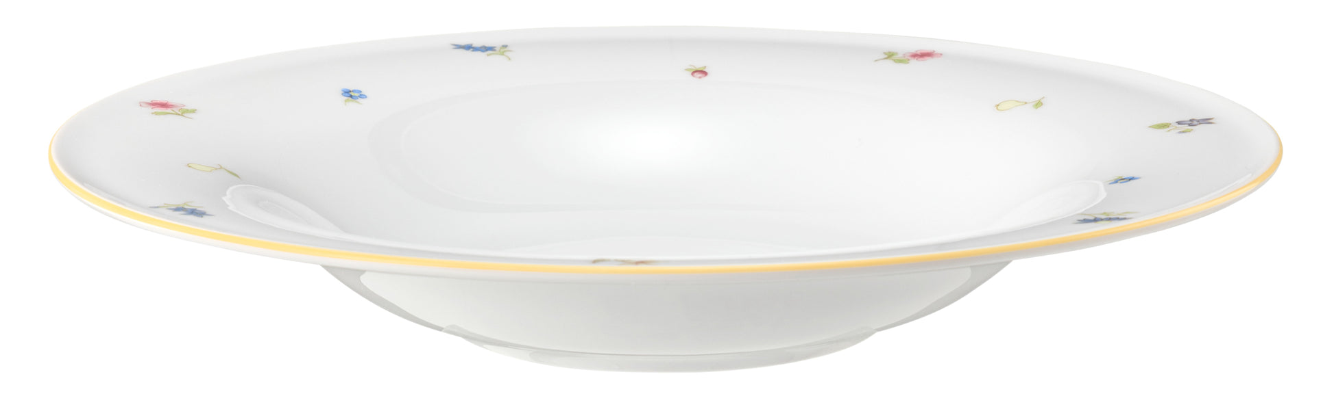 Tiefer Porzellanteller mit Blumenmuster