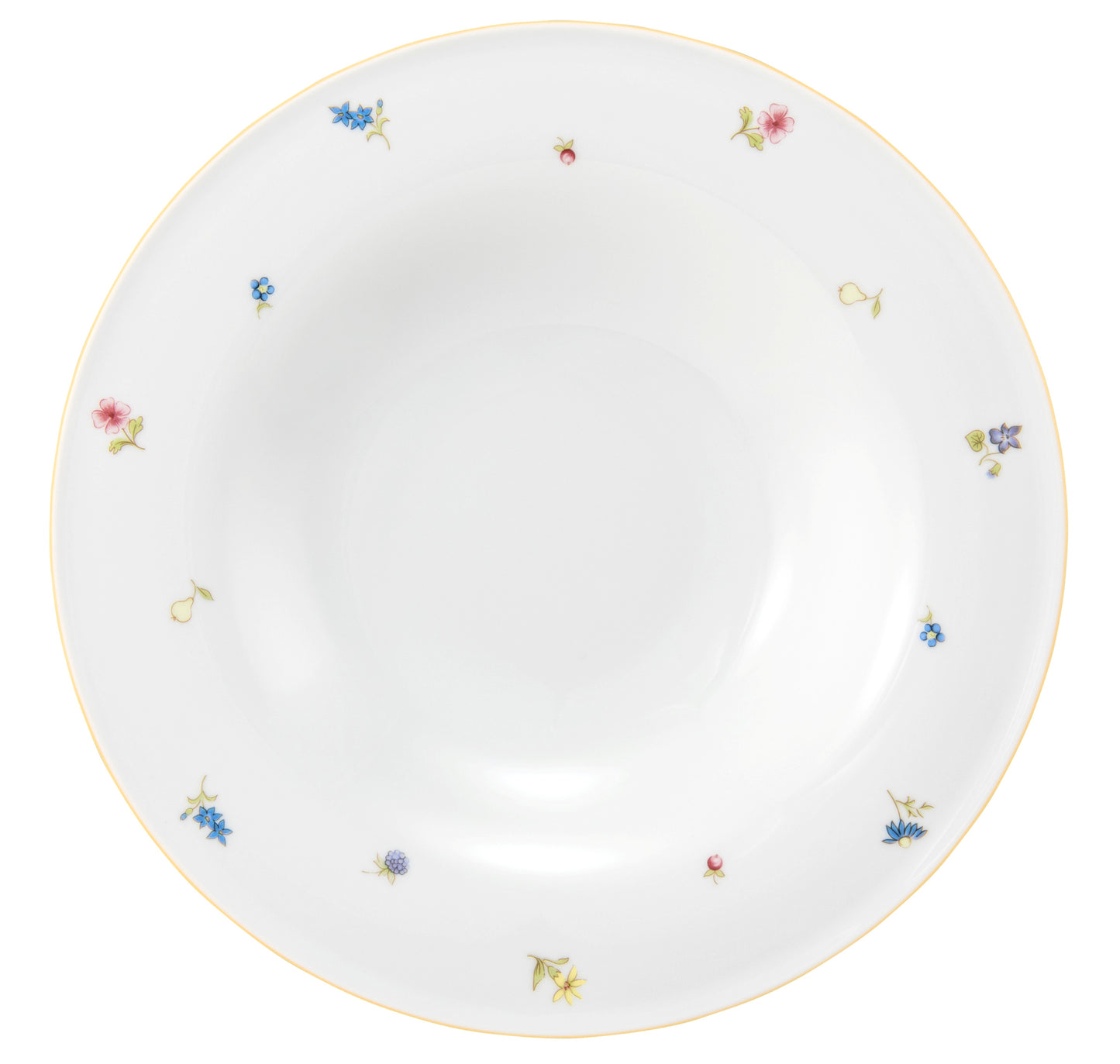 Tiefer Porzellanteller mit Blumenmuster