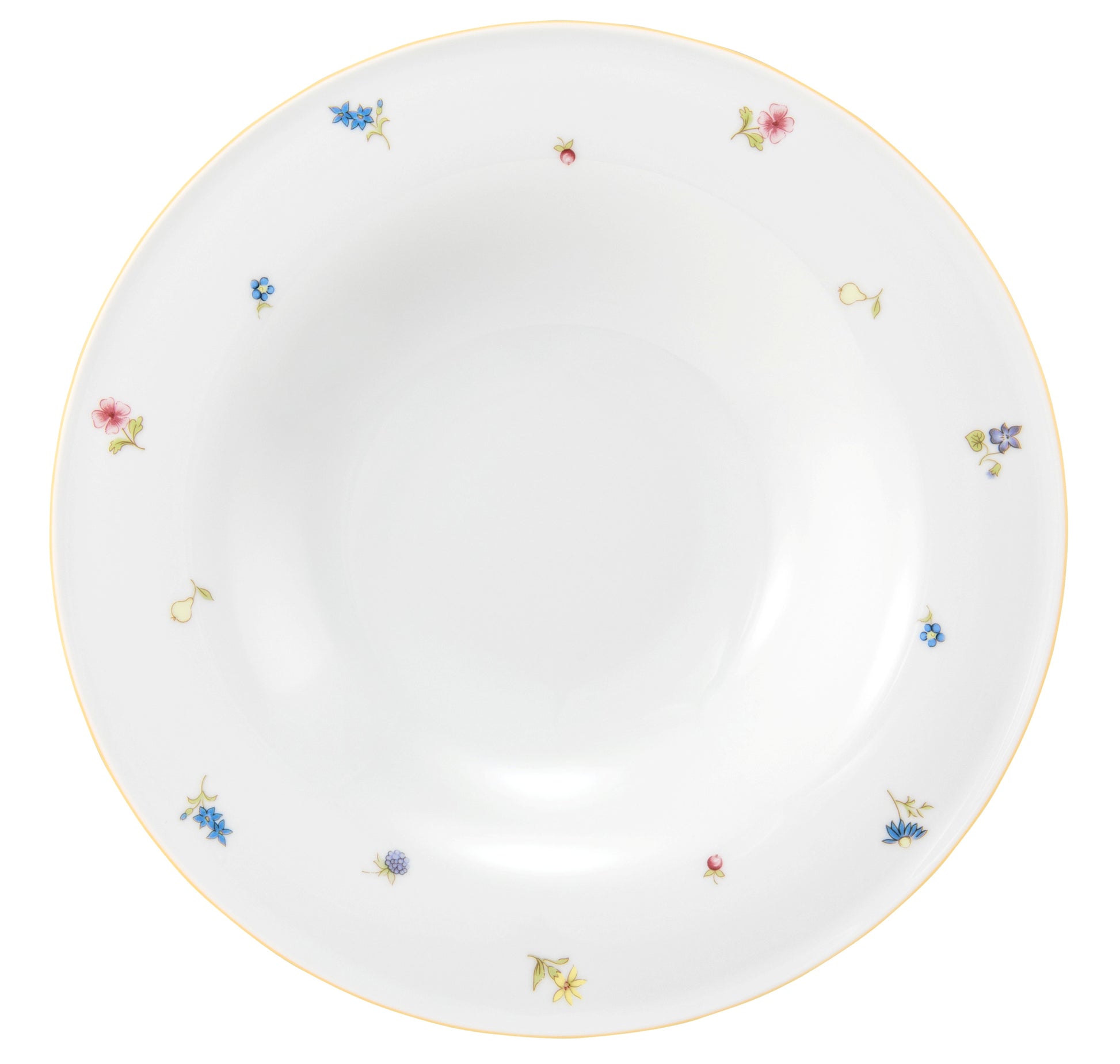 Tiefer Porzellanteller mit Blumenmuster