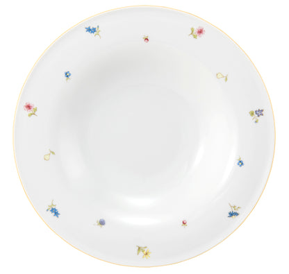 Tiefer Porzellanteller mit Blumenmuster