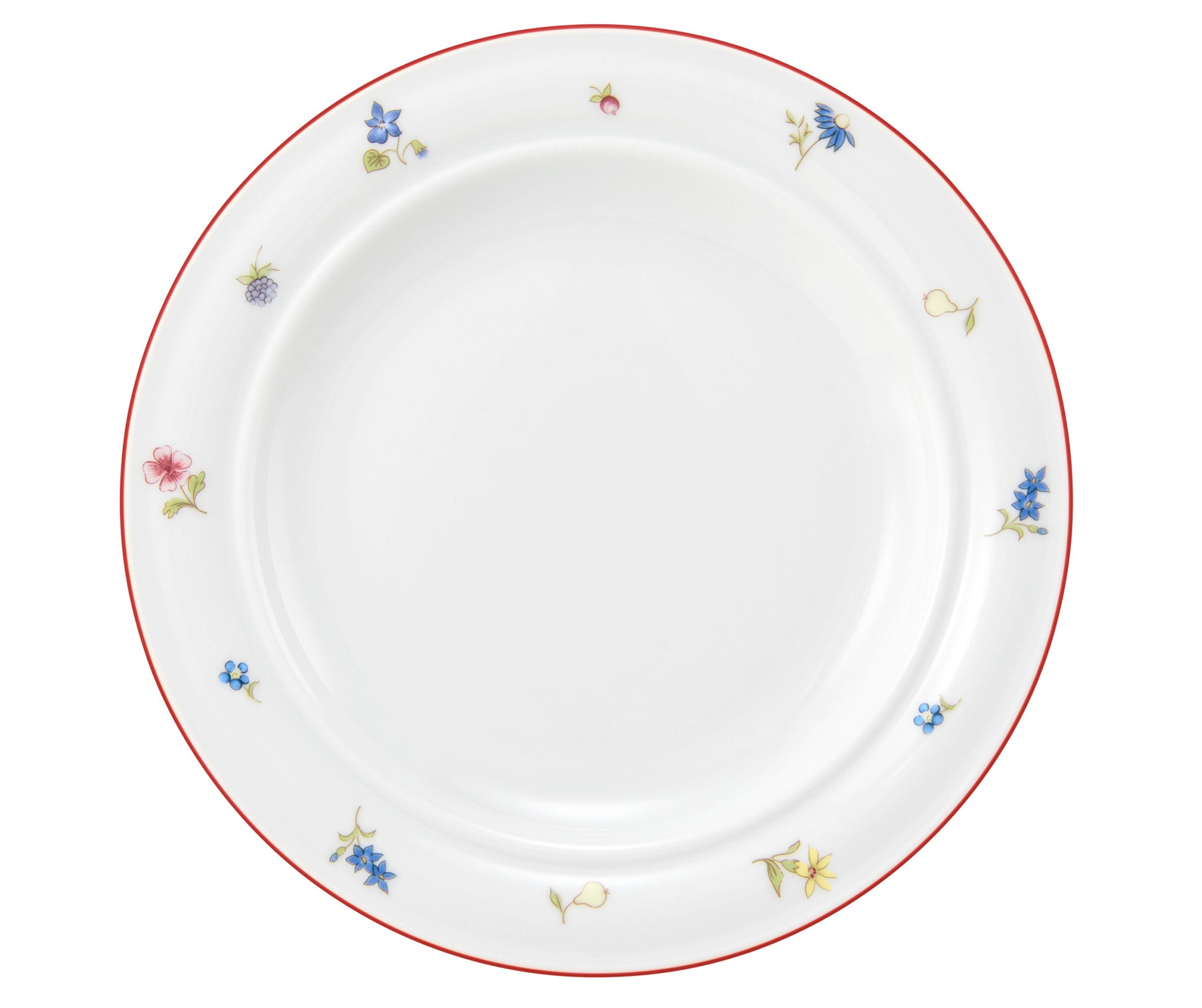 Weiße Tellerplatte mit Blumenmuster