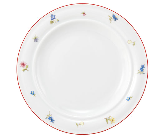 Weiße Tellerplatte mit Blumenmuster