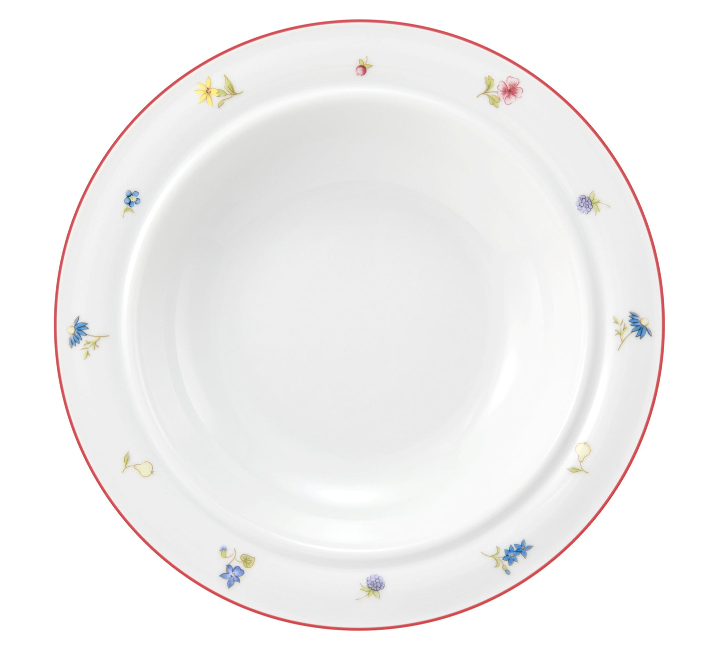 Weiße Suppenschale mit Blumenmuster