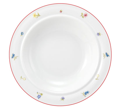 Weiße Suppenschale mit Blumenmuster