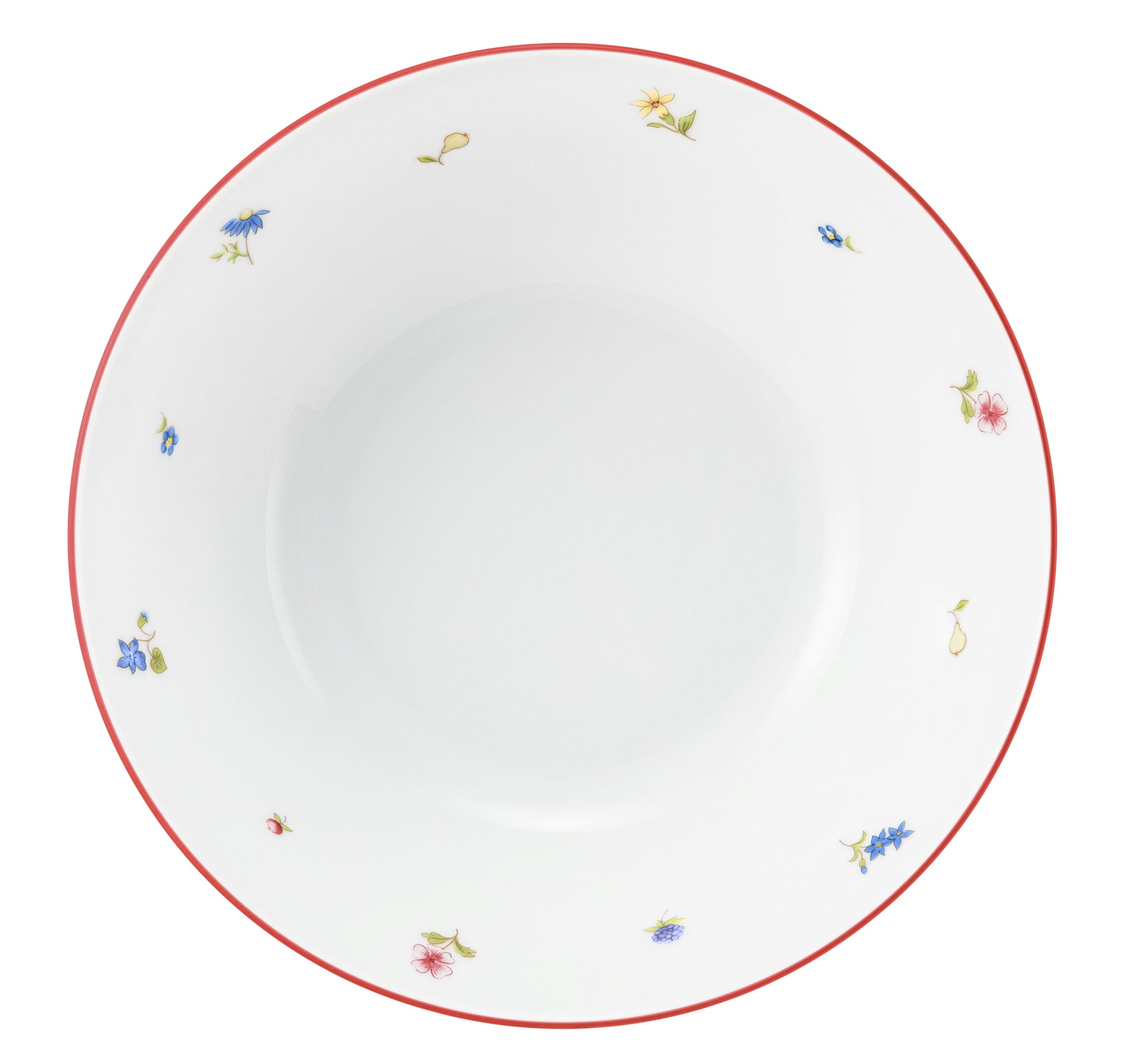 Weiße Schüssel mit Blumenmuster