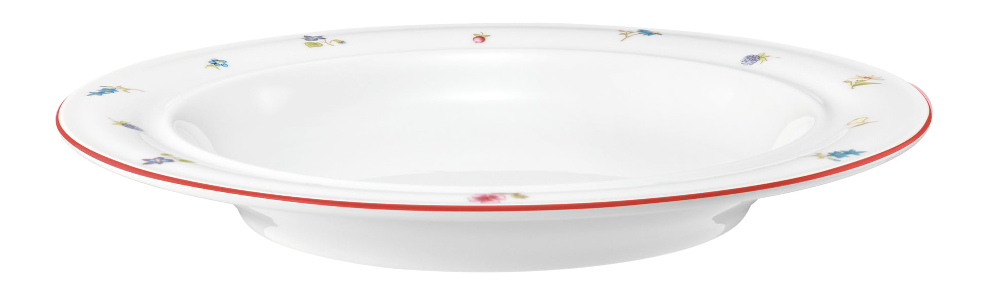 Tiefer Porzellanteller mit Blumenmuster