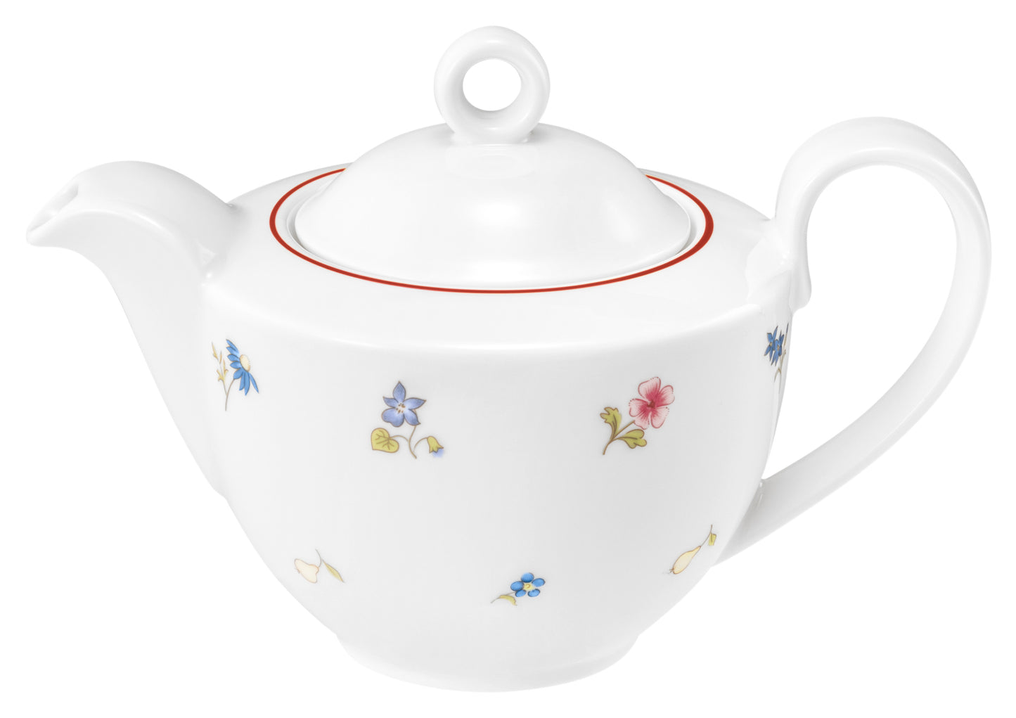 Weiße Teekanne mit Blumendekor