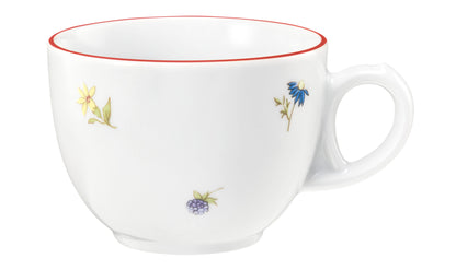 Weiße Tasse mit Blumenmuster
