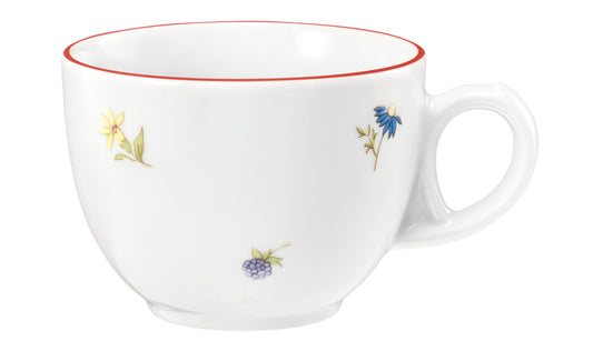 Weiße Tasse mit Blumenmuster