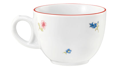 Weiße Tasse mit Blumenmuster