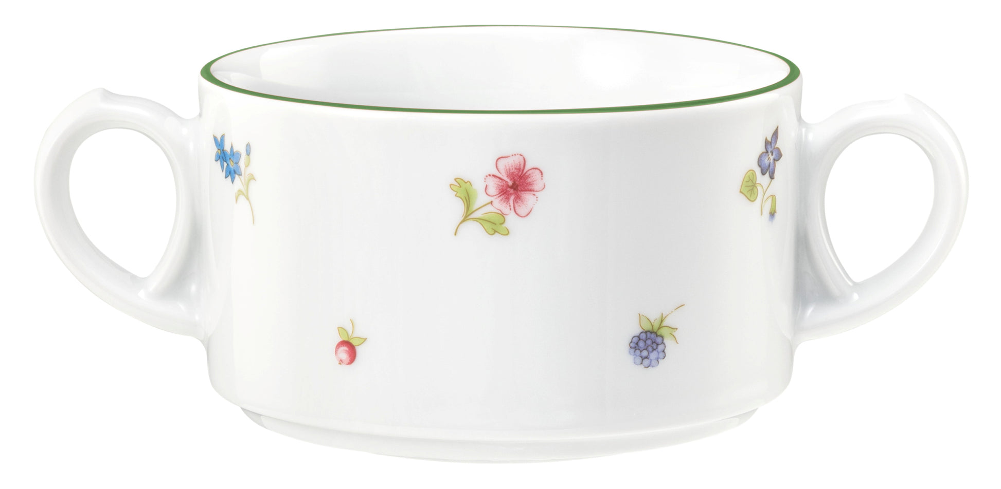 Suppentasse mit Blumenmuster, zwei Henkel