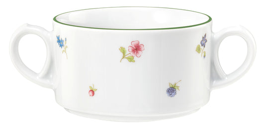 Suppentasse mit Blumenmuster, zwei Henkel