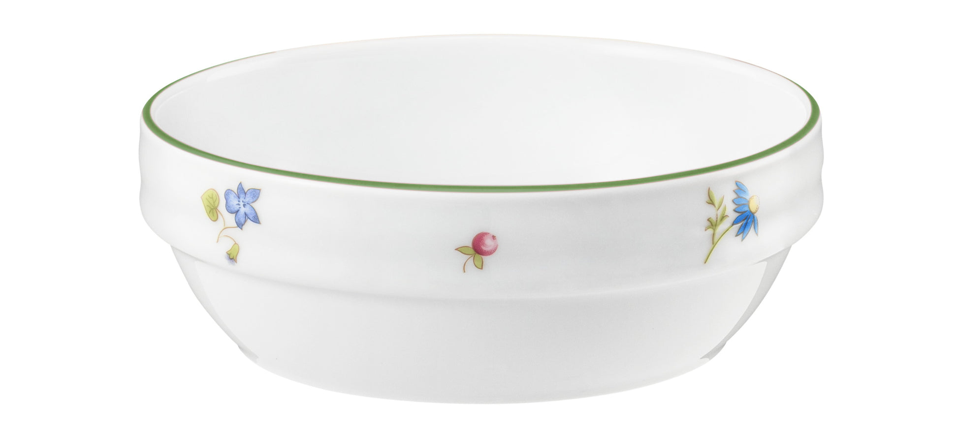 Weiße Porzellanschüssel mit Blumen