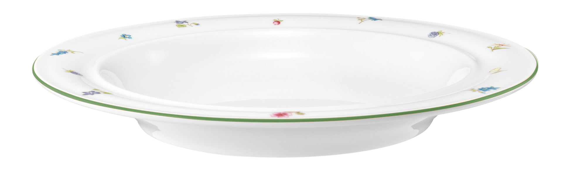Tiefer Porzellanteller mit Blumenmuster