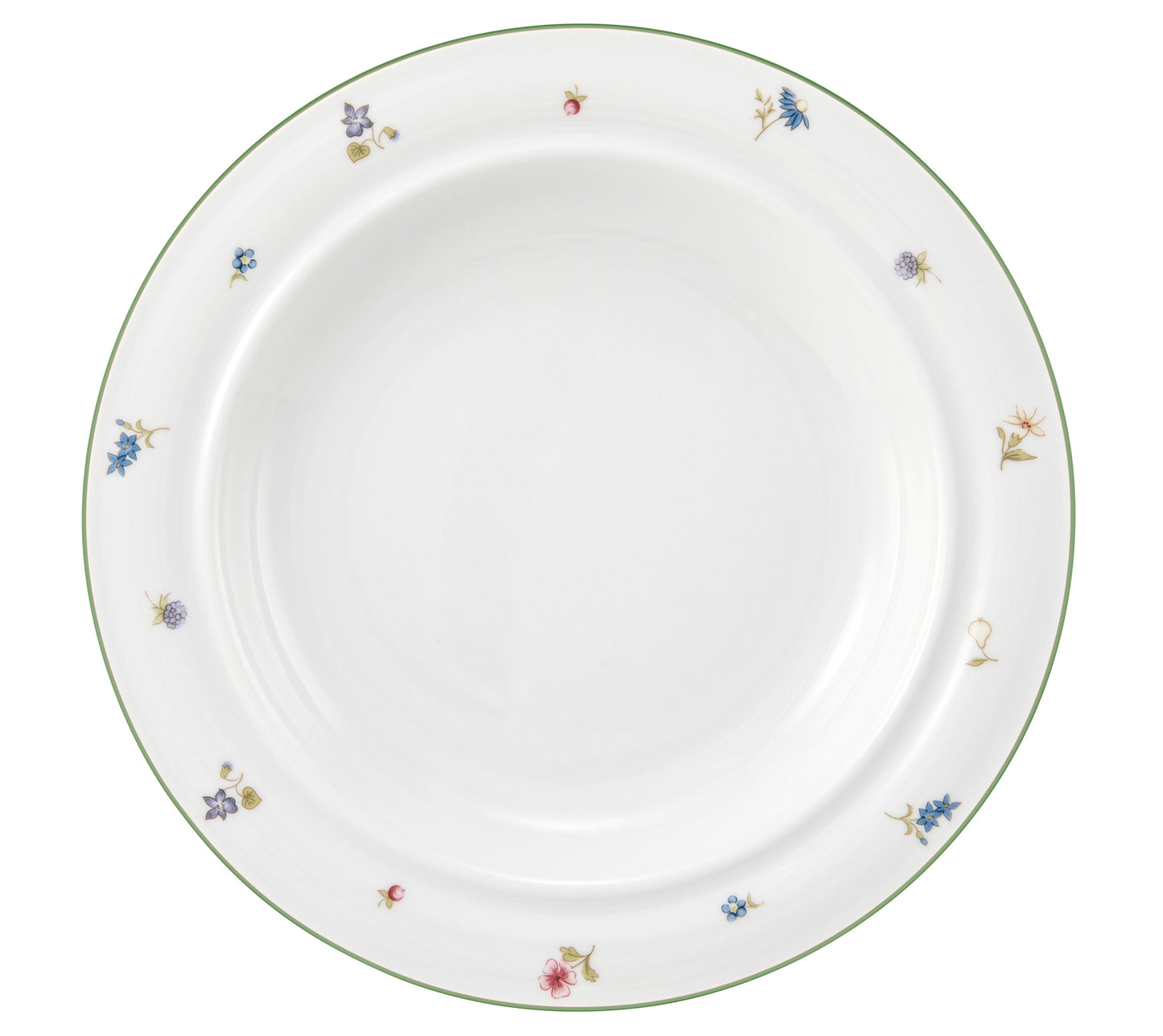 Tiefer Porzellanteller mit Blumenmuster