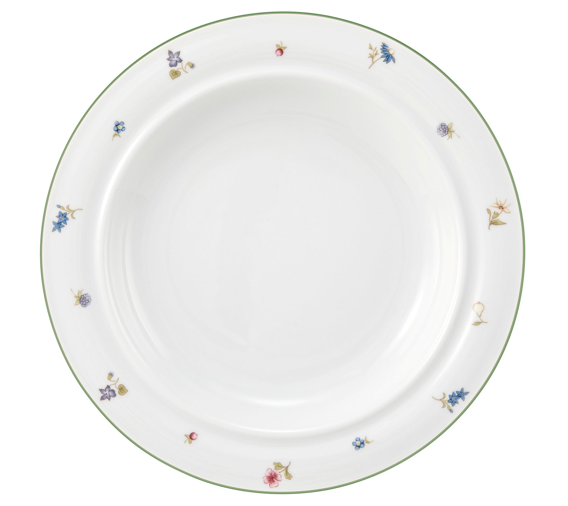 Tiefer Porzellanteller mit Blumenmuster