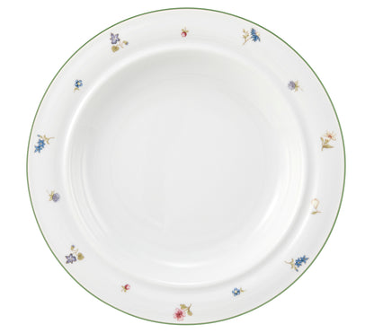 Tiefer Porzellanteller mit Blumenmuster