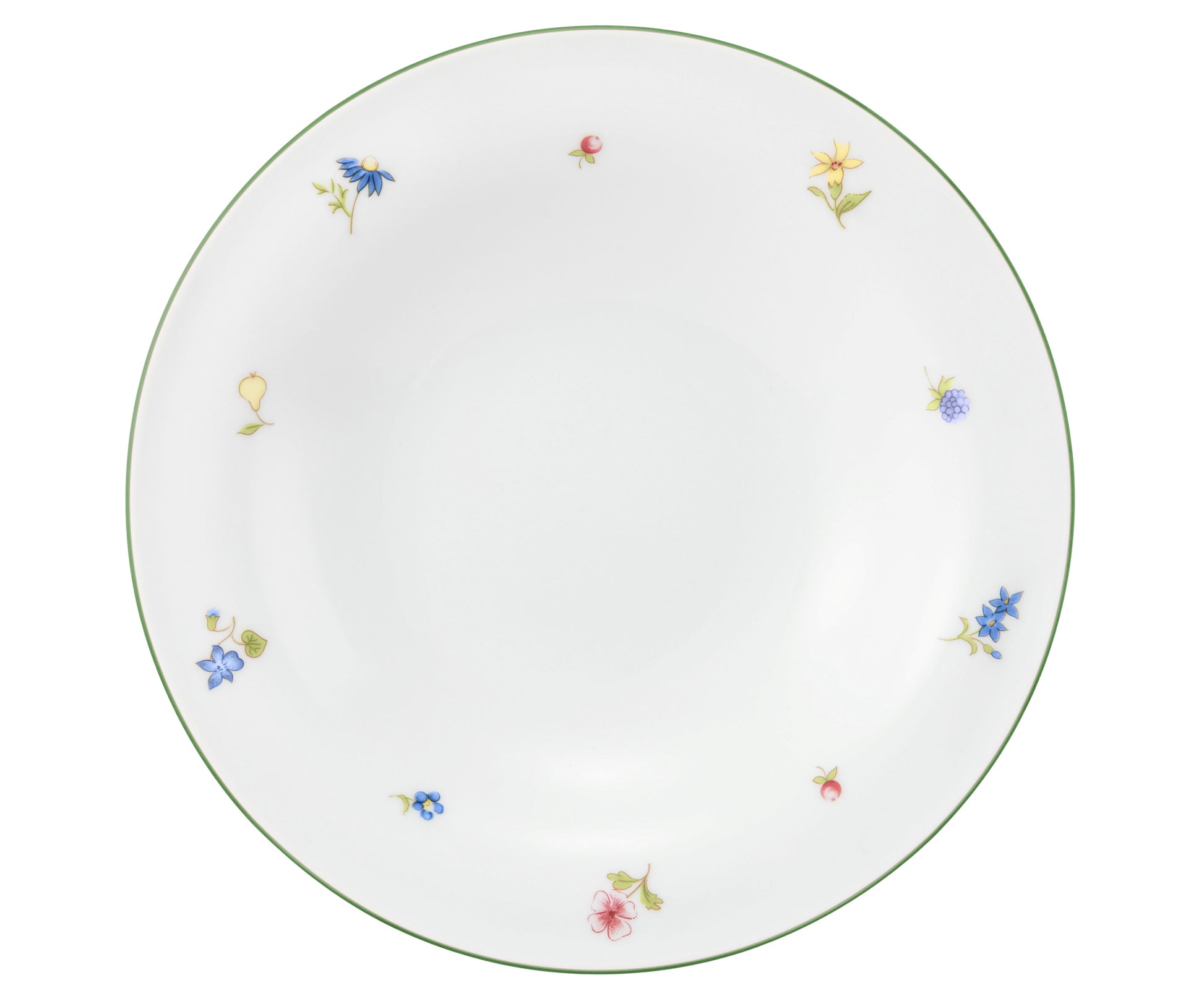 Weißer Teller mit Blumenmuster