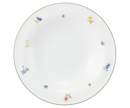 Weißer Teller mit Blumenmuster
