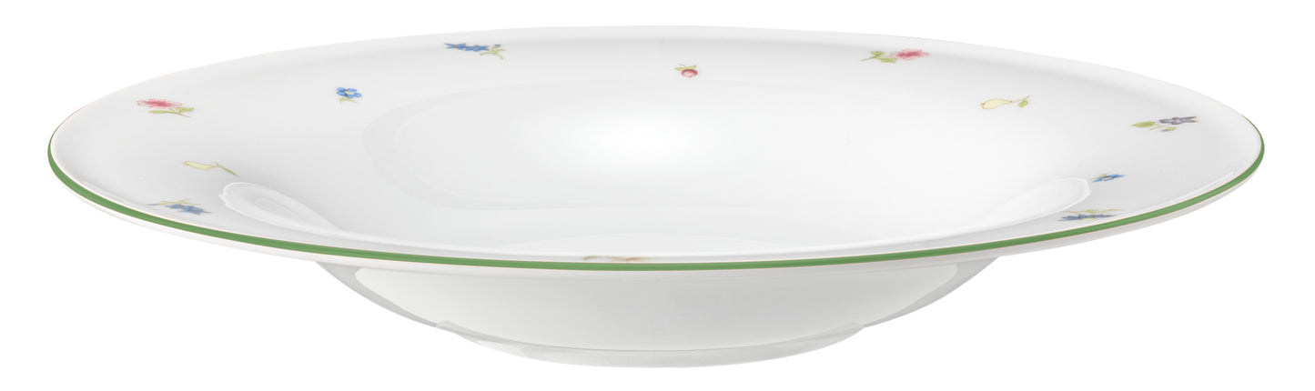 Tiefer Porzellanteller mit Blumenmuster