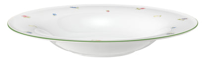 Tiefer Porzellanteller mit Blumenmuster