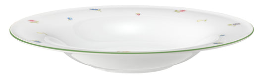 Tiefer Porzellanteller mit Blumenmuster