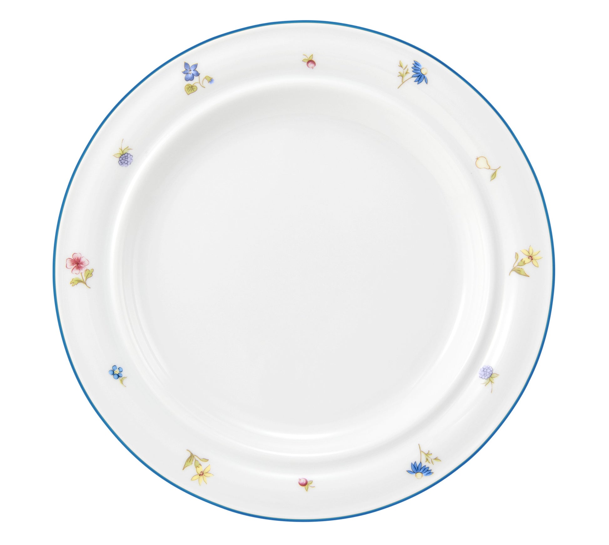 Weiße Tellerplatte mit Blumenmuster