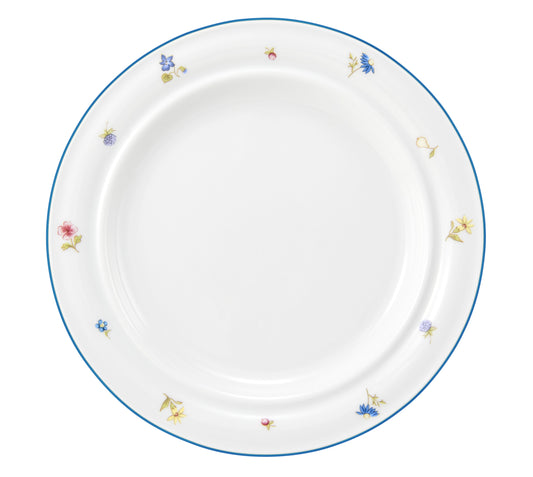 Weiße Tellerplatte mit Blumenmuster