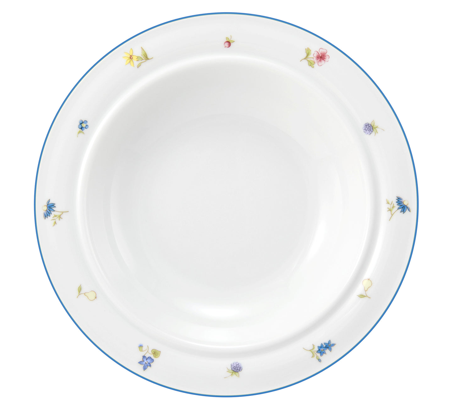 Weiße Suppenschale mit Blumenmuster