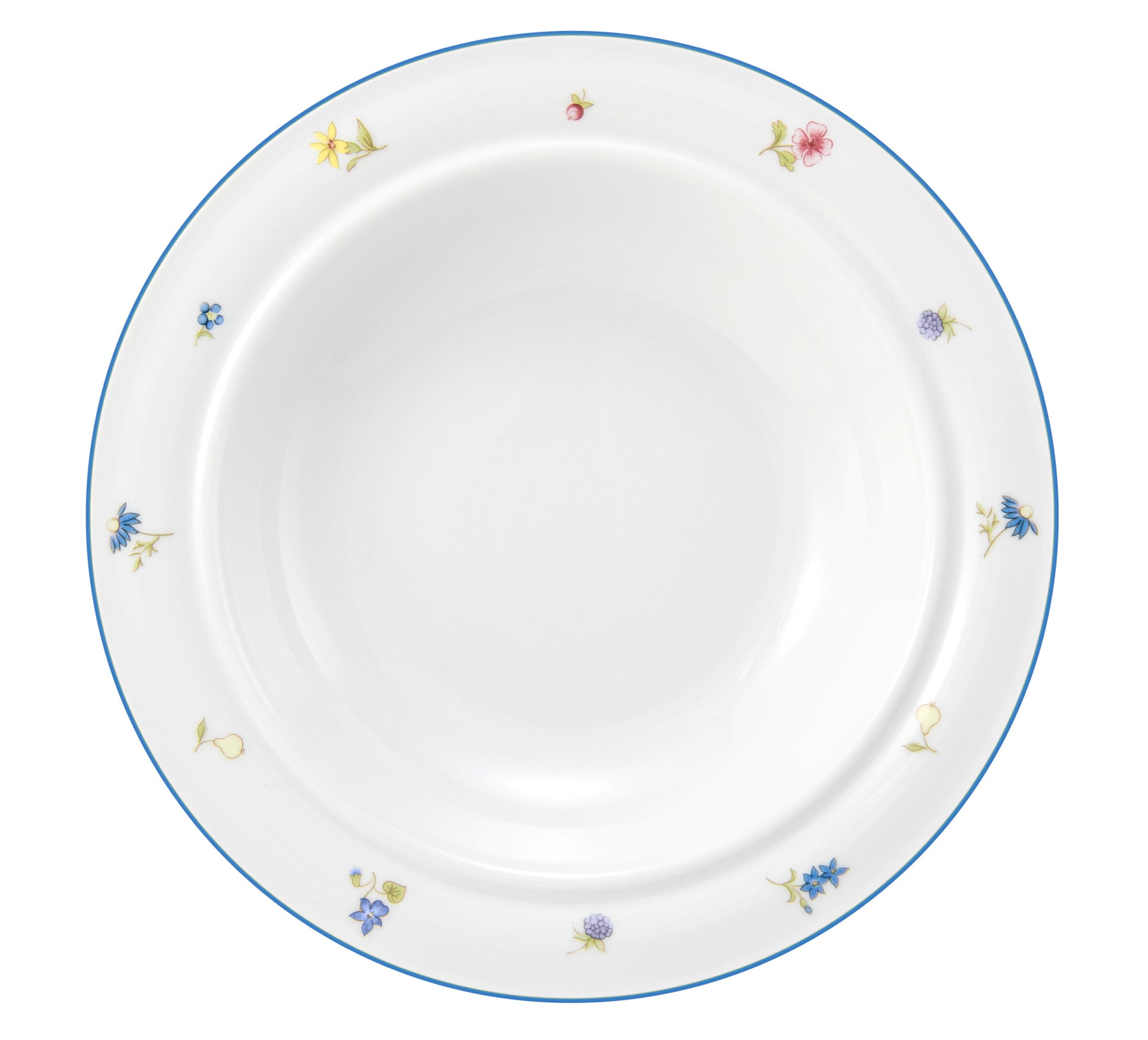 Weiße Suppenschale mit Blumenmuster