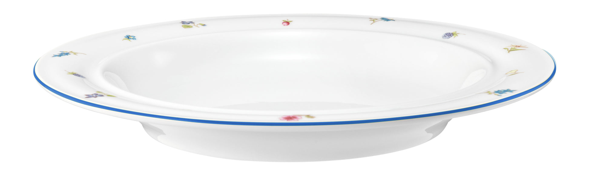 Tiefer Porzellanteller mit Blumenmuster
