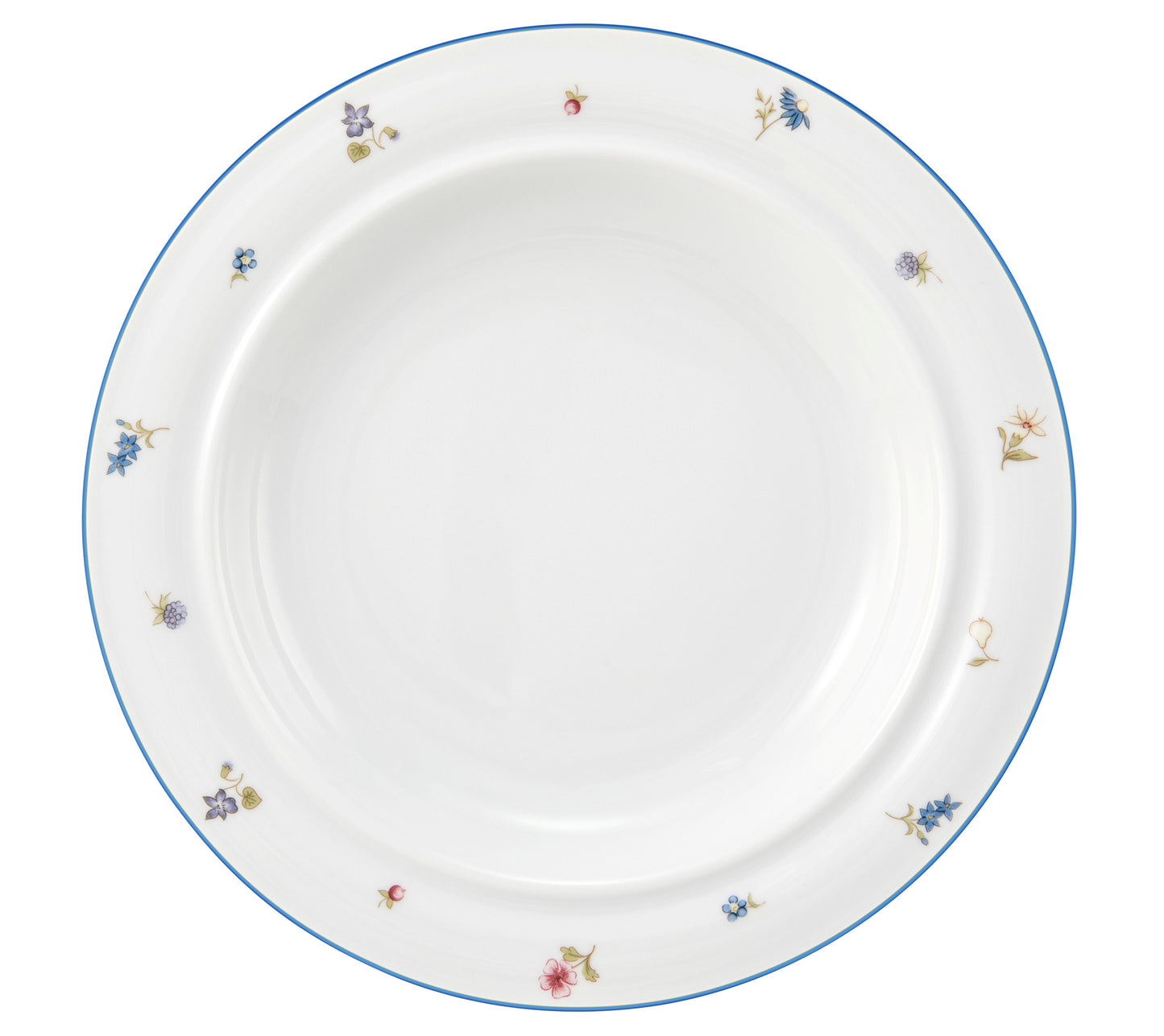 Tiefer Porzellanteller mit Blumenmuster