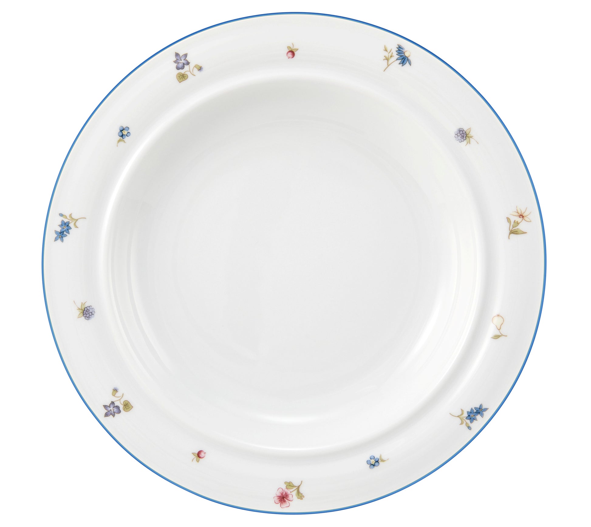 Tiefer Porzellanteller mit Blumenmuster