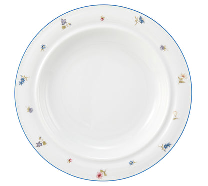 Tiefer Porzellanteller mit Blumenmuster