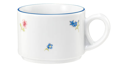 Weiße Tasse mit Blumenmuster