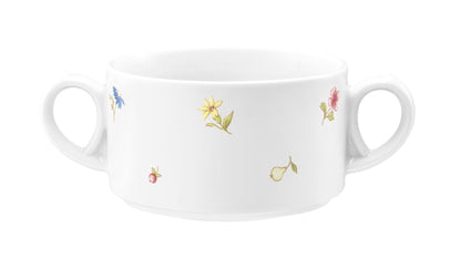 Weiße Kaffeetasse mit Blumenmuster