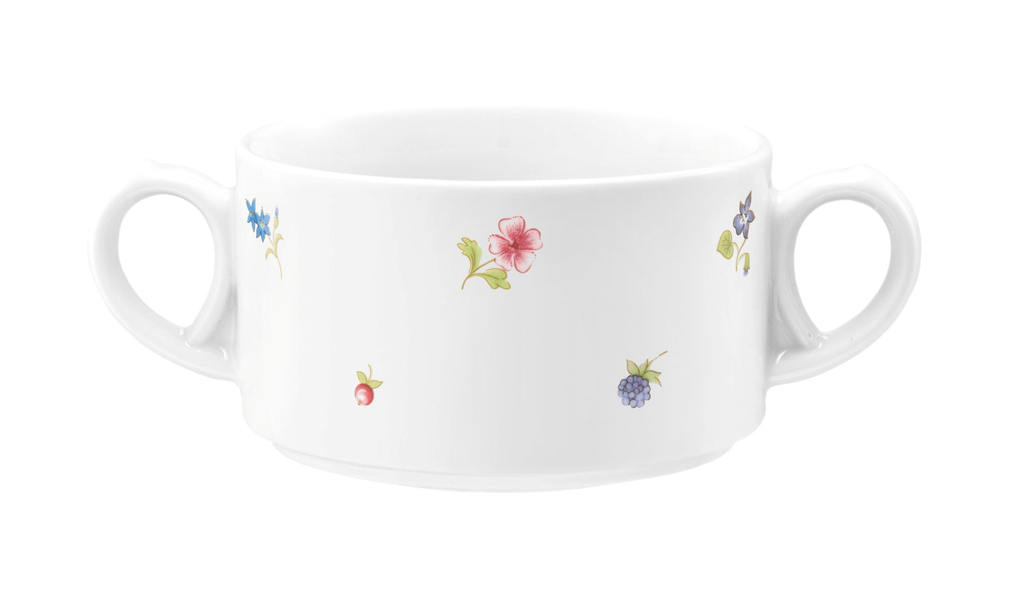 Weiße Kaffeetasse mit Blumenmuster