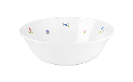 Weiße Schüssel mit Blumenmuster