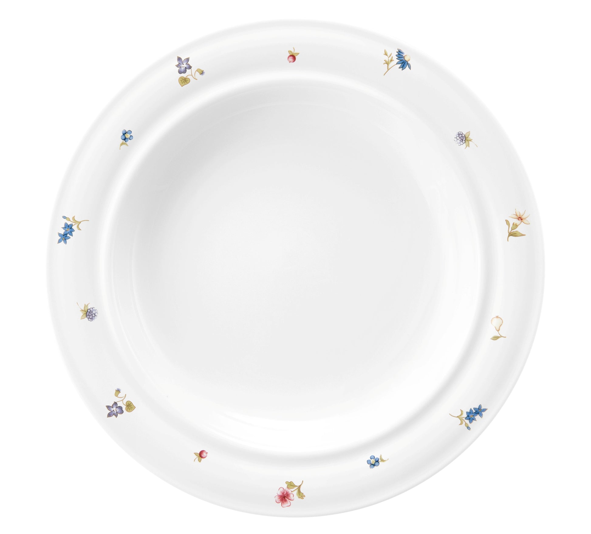 Weiße Suppenschale mit Blumenmuster