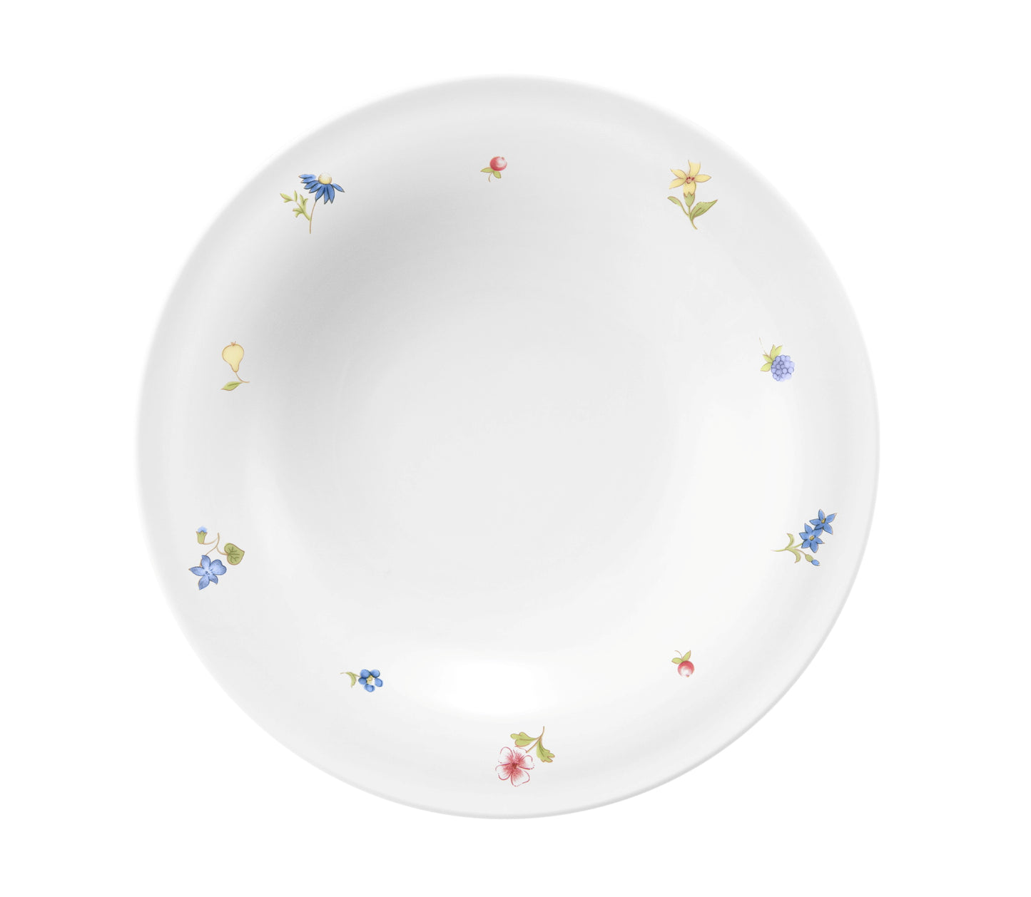 Weiße Suppenschale mit Blumenmuster