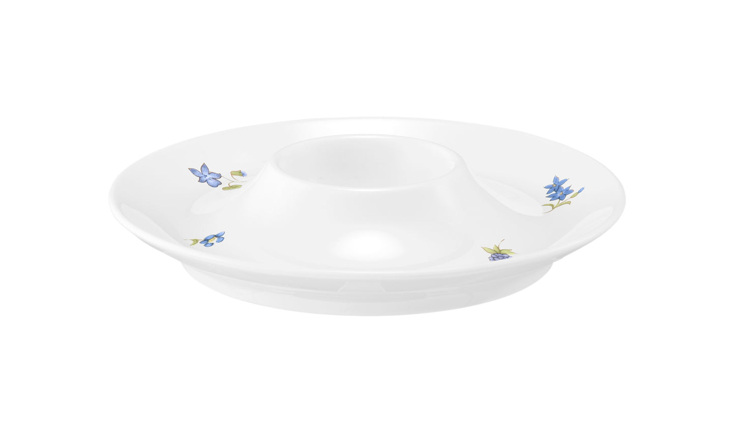 Weißer Porzellanteller mit Blumenmuster
