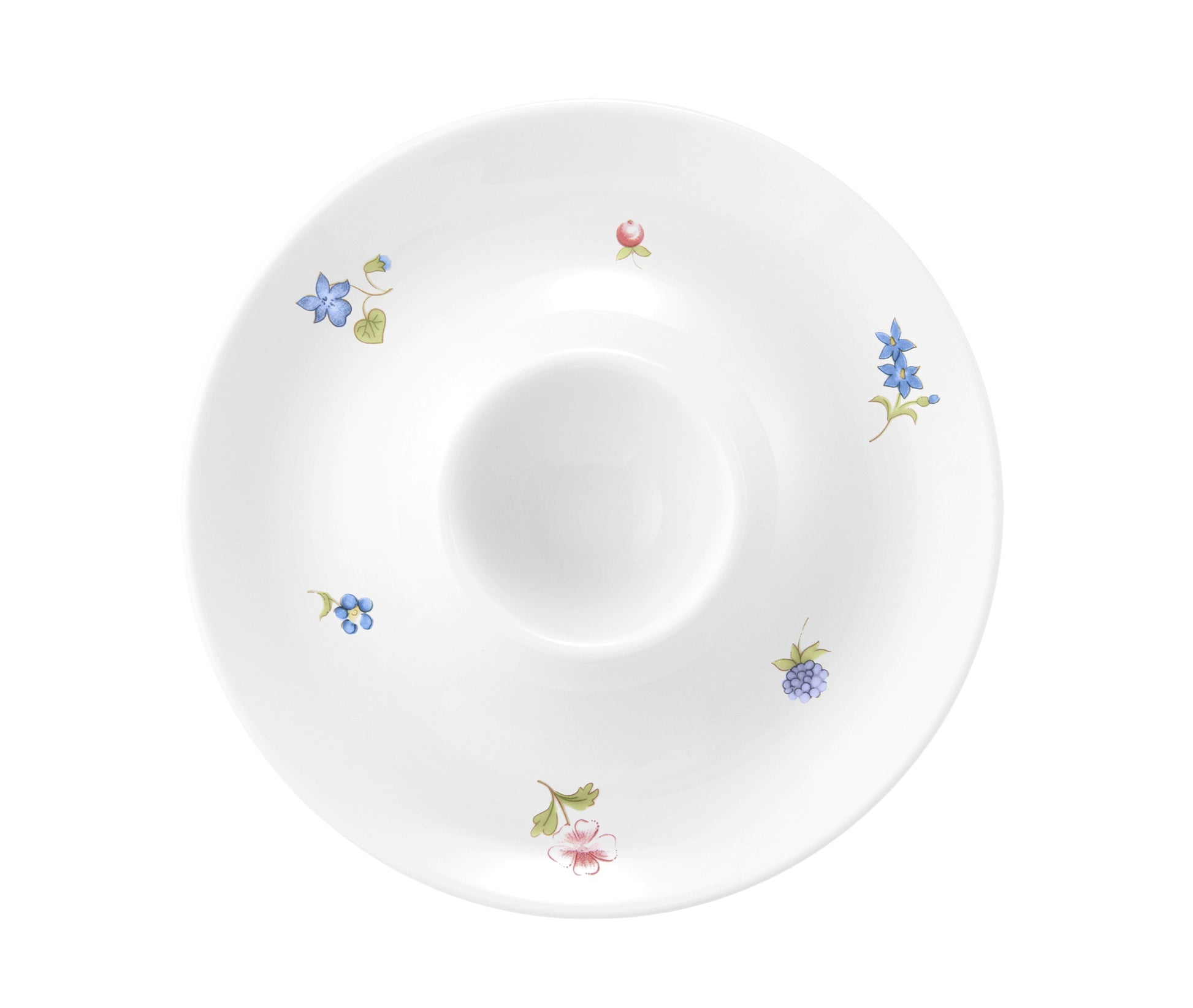 Weißer Porzellanteller mit Blumenmuster