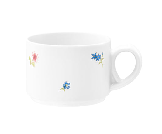 Weiße Tasse mit Blumenmuster