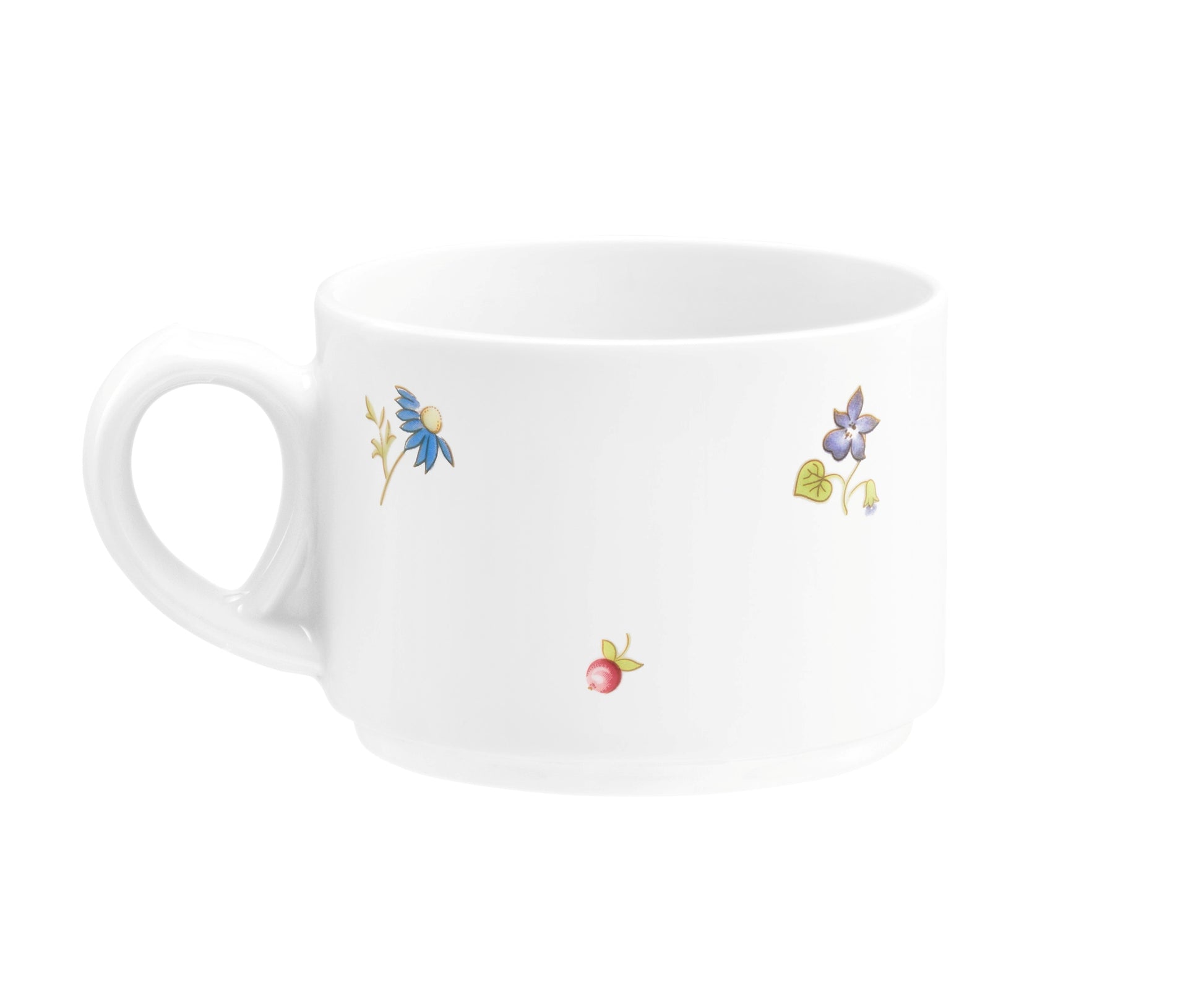 Weiße Tasse mit Blumenmuster