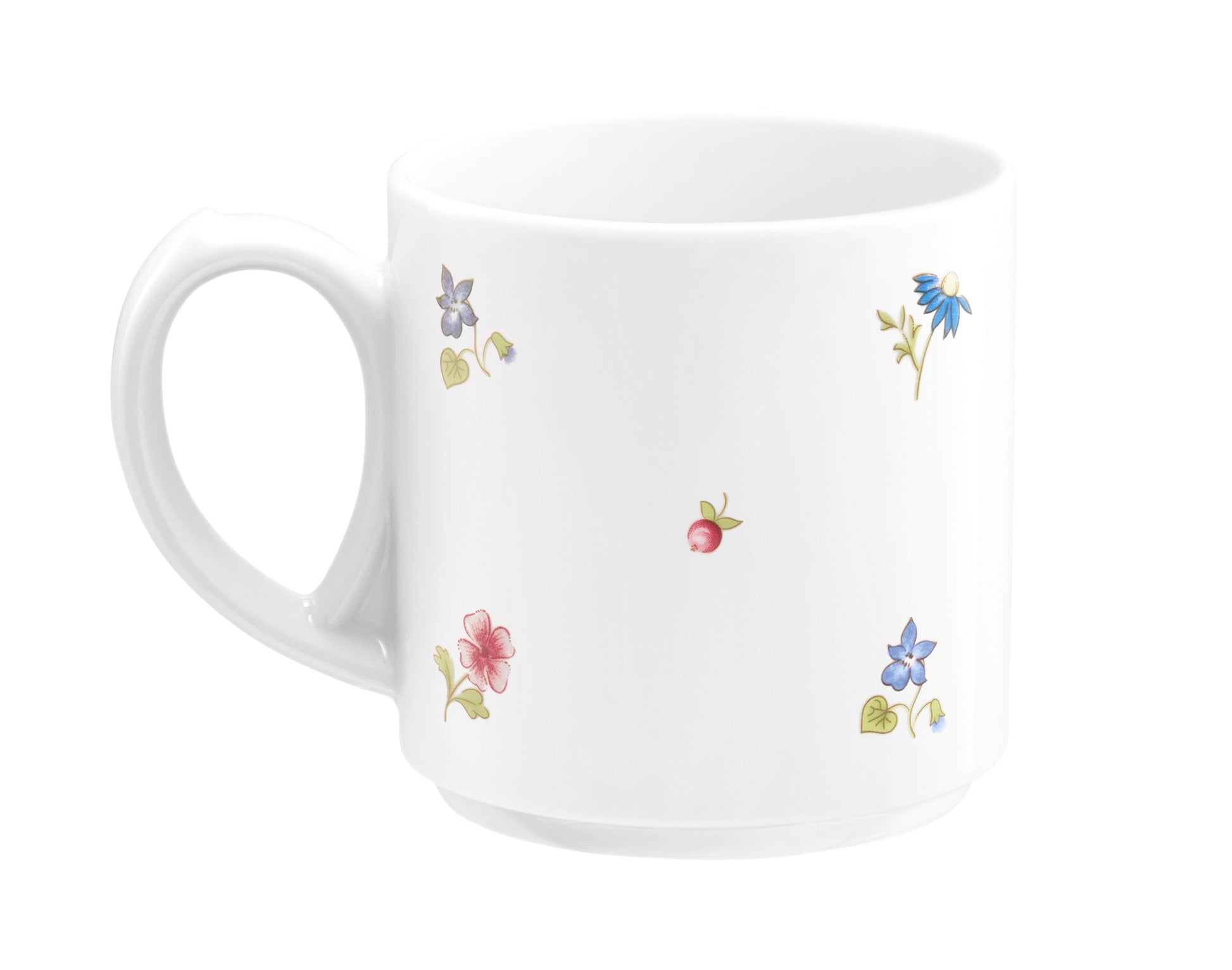 Weiße Tasse mit Blumen