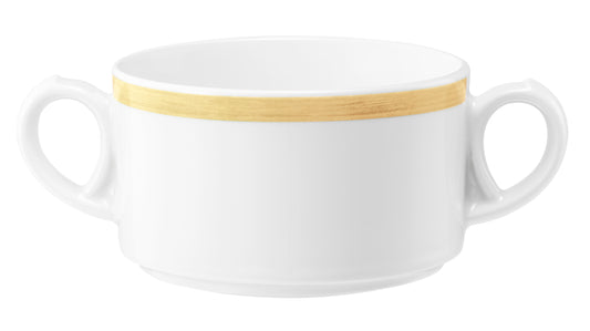 Weiße Kaffeetasse mit goldener Linie