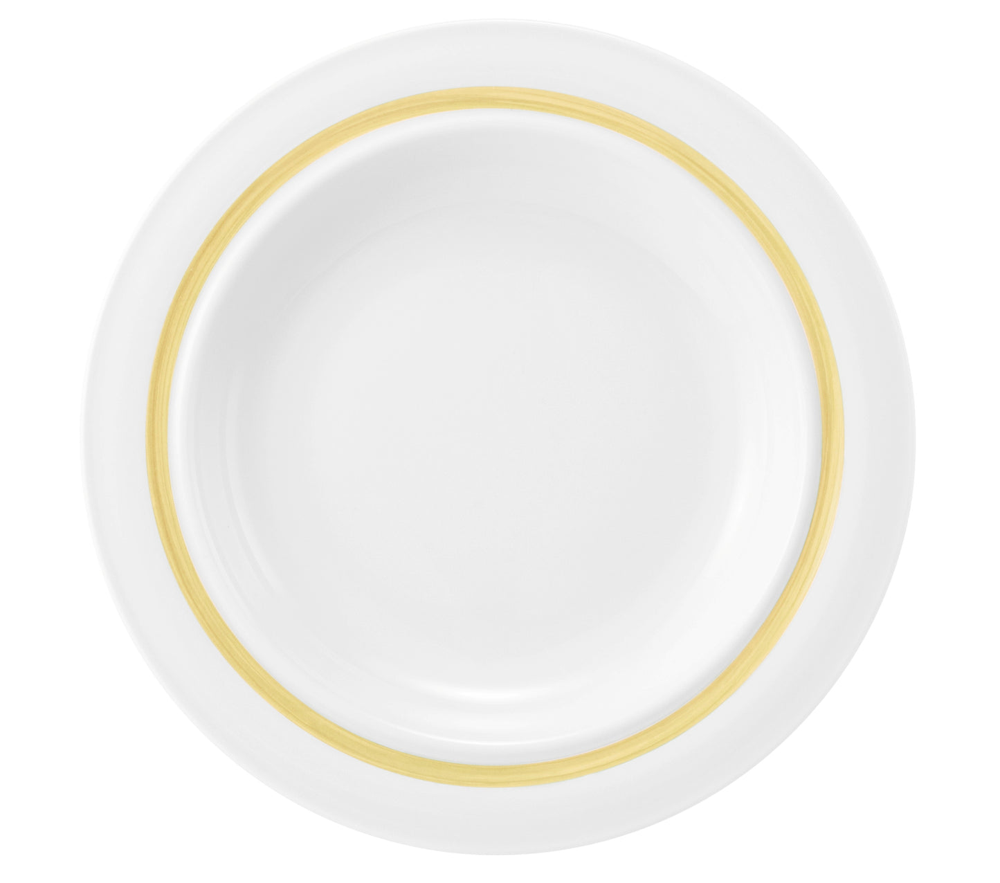 Weiße Schüssel mit goldener Kante